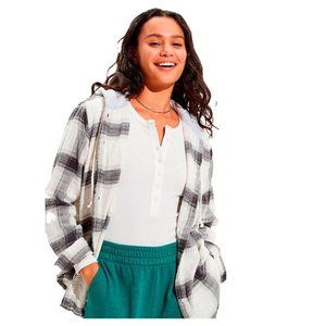 Cozy Oversized Hooded Flannel Shirt